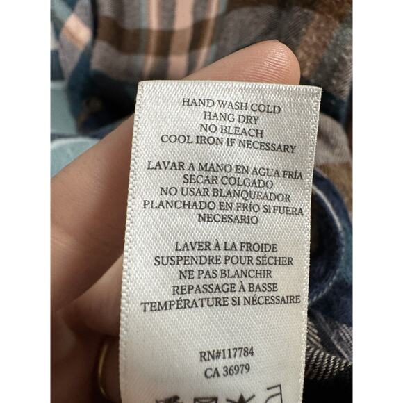 Rails Flannel Plaid Raw Hem Button Up Shirt Modern Cabincore Gorpcore Casual S - Picture 7 of 8